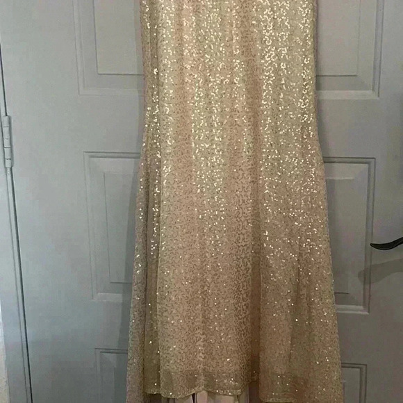 MoriLee Gold Sequin Gown
Sweetheart Neckline Illusion Size 6 - Picture 15 of 16